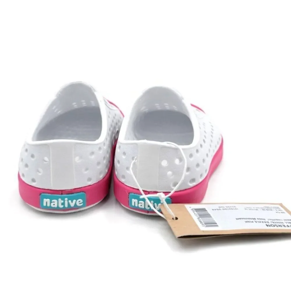 Native Jefferson Toddler Slip-On Water Shoes Shell White/Dazzle Pink C4 Lightwei